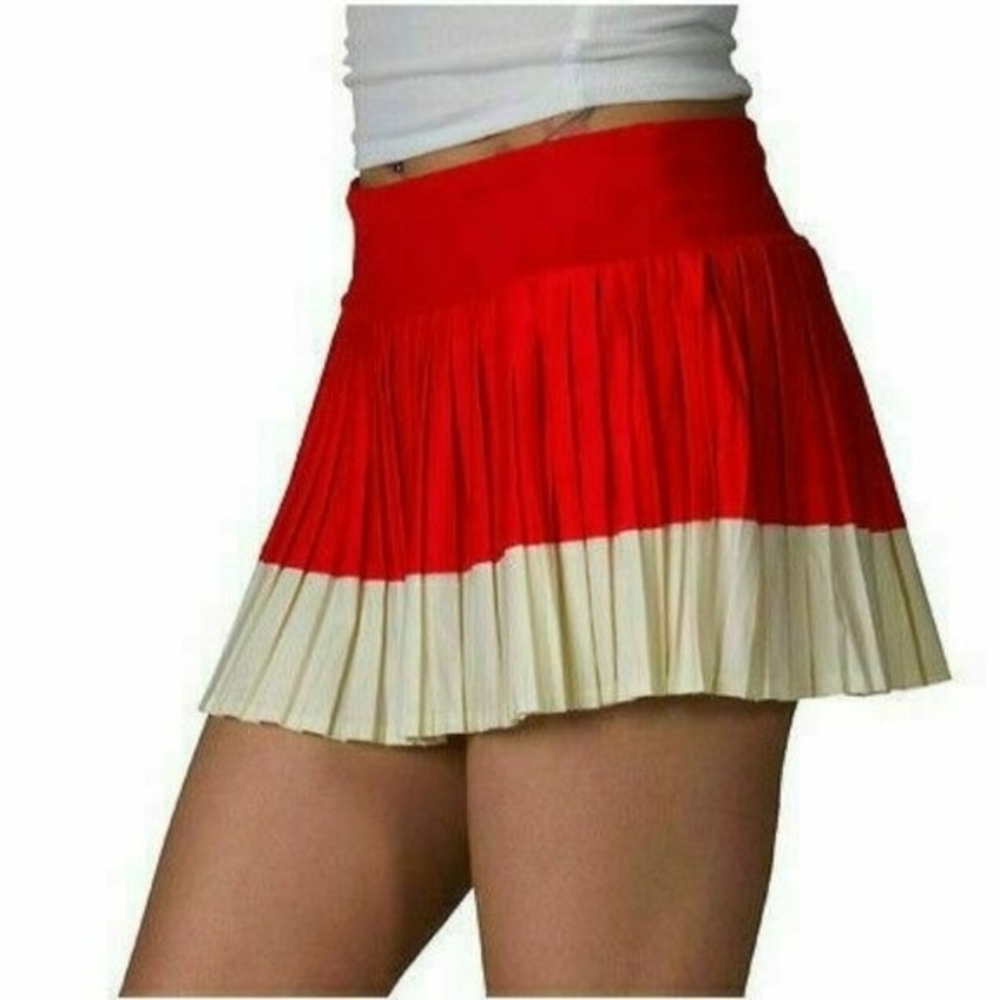 Adidas by Stella McCartney Red and Cream Mini Skirt